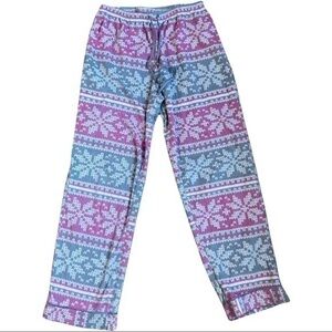 Kensie size medium pajama pants pink and gray with  drawstring, cuffed